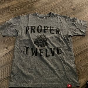 Proper Twelve Whiskey Grey Cotton T Shirt, Size S NEVER WORN